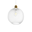 GloboStar® WIRE 203-0005 Μοντέρνο Κρεμαστό Φωτιστικό Πλέγμα Μονόφωτο 1 x E27 IP20 Λευκό Μέταλλο - Μ25 x Π25 x Υ30cm