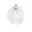 GloboStar® WIRE 203-0005 Μοντέρνο Κρεμαστό Φωτιστικό Πλέγμα Μονόφωτο 1 x E27 IP20 Λευκό Μέταλλο - Μ25 x Π25 x Υ30cm
