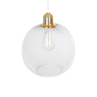 GloboStar® WIRE 203-0005 Μοντέρνο Κρεμαστό Φωτιστικό Πλέγμα Μονόφωτο 1 x E27 IP20 Λευκό Μέταλλο - Μ25 x Π25 x Υ30cm