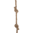 GloboStar® TALAH 203-0009 Vintage Κρεμαστό Φωτιστικό Σχοινί Μονόφωτο 1 x E27 IP20 Μαύρο Μέταλλο με Μπεζ Σχοινί - Μ15.5 x Π15.5 x Υ30cm