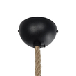 GloboStar® TALAH 203-0009 Vintage Κρεμαστό Φωτιστικό Σχοινί Μονόφωτο 1 x E27 IP20 Μαύρο Μέταλλο με Μπεζ Σχοινί - Μ15.5 x Π15.5 x Υ30cm