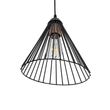 GloboStar® ARCWIRE 203-0015 Μοντέρνο Κρεμαστό Φωτιστικό Πλέγμα Μονόφωτο 1 x E27 IP20 Μαύρο Μέταλλο - Μ25 x Π25 x Υ30cm