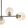 GloboStar® LATTICE 203-0016 Μοντέρνο Κρεμαστό Φωτιστικό Ράγα Πολύφωτο 6 x E27 IP20 Μαύρο & Μπρούτζινο Μέταλλο με Mελί Γυαλί - Μ120 x Π15 x Υ32cm