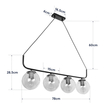 GloboStar® LATTICE 203-0018 Μοντέρνο Κρεμαστό Φωτιστικό Ράγα Πολύφωτο 4 x E27 IP20 Μαύρο & Μπρούτζινο Μέταλλο με Mελί Γυαλί - Μ78 x Π15 x Υ81cm