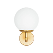 GloboStar® DALPH 203-0029 Vintage Επιτοίχιο Φωτιστικό Απλίκα Μονόφωτο 1 x E27 IP20 Χρυσό Μέταλλο με Λευκό Γυαλί - M18 x Π15 x Υ23cm