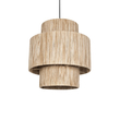 GloboStar® SALTO 203-0037 Boho Κρεμαστό Φωτιστικό Καπέλο Μονόφωτο 1 x E27 IP20 Μπέζ Σχοινί - M40 x Π40 x Υ42cm