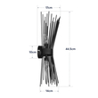 GloboStar® HORN 203-0043 Vintage Επιτοίχιο Φωτιστικό Απλίκα Δίφωτο 2 x E14 IP20 Μαύρο Μέταλλο - Μ14 x Π17 x Υ44.5cm