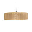 GloboStar® KYCLOS 203-0044 Boho Κρεμαστό Φωτιστικό Καπέλο Μονόφωτο 1 x E27 IP20 Μπέζ Rattan - M55 x Π55 x Υ20cm