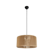 GloboStar® KYCLOS 203-0049 Boho Κρεμαστό Φωτιστικό Καπέλο Μονόφωτο 1 x E27 IP20 Μπεζ Rattan - M40 x Π40 x Υ25.5cm