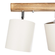 GloboStar® CUP 203-0055 Vintage Φωτιστικό Οροφής Ράγα Τρίφωτο 3 x E27 IP20 Μπεζ Ξύλο με Λευκό Ύφασμα - Μ60 x Π14 x Υ26cm