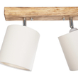GloboStar® CUP 203-0056 Vintage Φωτιστικό Οροφής Ράγα Δίφωτο 2 x E27 IP20 Μπεζ Ξύλο με Λευκό Ύφασμα - Μ42 x Π14 x Υ26cm
