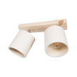 GloboStar® CUP 203-0059 Vintage Φωτιστικό Οροφής Ράγα Δίφωτο 2 x E27 IP20 Μπέζ Ξύλο με Λευκό Ύφασμα - Μ42 x Π14 x Υ26cm