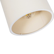 GloboStar® CUP 203-0060 Vintage Φωτιστικό Οροφής Σποτ Μονόφωτο 1 x E27 IP20 Μπέζ Ξύλο με Λευκό Ύφασμα - Μ14.5 x Π14.5 x Υ25cm