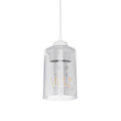 GloboStar® TORUS 203-0064 Μοντέρνο Κρεμαστό Φωτιστικό Καμπάνα Μονόφωτο 1 x E27 IP20 Λευκό Πλαστικό - Μ10.5 x Π10.5 x Υ18.5cm