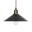 GloboStar® FERRO 203-0082 Μοντέρνο Κρεμαστό Φωτιστικό Καμπάνα Μονόφωτο 1 x E27 IP20 Μαύρο & Μπρούτζινο Πλαστικό - Μ30 x Π30 x Υ15cm