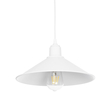 GloboStar® FERRO 203-0085 Μοντέρνο Κρεμαστό Φωτιστικό Καμπάνα Μονόφωτο 1 x E27 IP20 Λευκό Πλαστικό - Μ30 x Π30 x Υ15cm