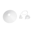GloboStar® FERRO 203-0085 Μοντέρνο Κρεμαστό Φωτιστικό Καμπάνα Μονόφωτο 1 x E27 IP20 Λευκό Πλαστικό - Μ30 x Π30 x Υ15cm