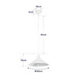GloboStar® FERRO 203-0085 Μοντέρνο Κρεμαστό Φωτιστικό Καμπάνα Μονόφωτο 1 x E27 IP20 Λευκό Πλαστικό - Μ30 x Π30 x Υ15cm