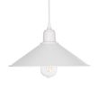 GloboStar® FERRO 203-0085 Μοντέρνο Κρεμαστό Φωτιστικό Καμπάνα Μονόφωτο 1 x E27 IP20 Λευκό Πλαστικό - Μ30 x Π30 x Υ15cm