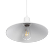 GloboStar® FERRO 203-0085 Μοντέρνο Κρεμαστό Φωτιστικό Καμπάνα Μονόφωτο 1 x E27 IP20 Λευκό Πλαστικό - Μ30 x Π30 x Υ15cm