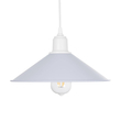 GloboStar® FERRO 203-0087 Μοντέρνο Κρεμαστό Φωτιστικό Καμπάνα Μονόφωτο 1 x E27 IP20 Λευκό Πλαστικό - Μ30 x Π30 x Υ15cm