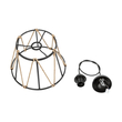 GloboStar® JUTE 203-0090 Μοντέρνο Κρεμαστό Φωτιστικό Σχοινί Μονόφωτο 1 x E27 IP20 Μαύρο Πλαστικό με Μπεζ Σχοινί - Μ30 x Π30 x Υ23cm