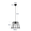 GloboStar® JUTE 203-0090 Μοντέρνο Κρεμαστό Φωτιστικό Σχοινί Μονόφωτο 1 x E27 IP20 Μαύρο Πλαστικό με Μπεζ Σχοινί - Μ30 x Π30 x Υ23cm