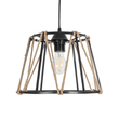 GloboStar® JUTE 203-0090 Μοντέρνο Κρεμαστό Φωτιστικό Σχοινί Μονόφωτο 1 x E27 IP20 Μαύρο Πλαστικό με Μπεζ Σχοινί - Μ30 x Π30 x Υ23cm
