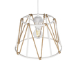 GloboStar® JUTE 203-0091 Μοντέρνο Κρεμαστό Φωτιστικό Σχοινί Μονόφωτο 1 x E27 IP20 Λευκό Πλαστικό με Μπεζ Σχοινί - Μ30 x Π30 x Υ23cm