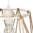 GloboStar® JUTE 203-0092 Μοντέρνο Κρεμαστό Φωτιστικό Σχοινί Μονόφωτο 1 x E27 IP20 Μπεζ Πλαστικό με Μπεζ Σχοινί - Μ30 x Π30 x Υ23cm