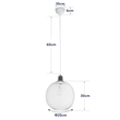 GloboStar® WIRE 203-0005 Μοντέρνο Κρεμαστό Φωτιστικό Πλέγμα Μονόφωτο 1 x E27 IP20 Λευκό Μέταλλο - Μ25 x Π25 x Υ30cm