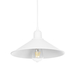 GloboStar® FERRO 203-0085 Μοντέρνο Κρεμαστό Φωτιστικό Καμπάνα Μονόφωτο 1 x E27 IP20 Λευκό Πλαστικό - Μ30 x Π30 x Υ15cm