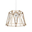 GloboStar® JUTE 203-0092 Μοντέρνο Κρεμαστό Φωτιστικό Σχοινί Μονόφωτο 1 x E27 IP20 Μπεζ Πλαστικό με Μπεζ Σχοινί - Μ30 x Π30 x Υ23cm