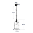 GloboStar® TALAH 203-0009 Vintage Κρεμαστό Φωτιστικό Σχοινί Μονόφωτο 1 x E27 IP20 Μαύρο Μέταλλο με Μπεζ Σχοινί - Μ15.5 x Π15.5 x Υ30cm