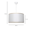GloboStar® LOFTY 204-0091 Μοντέρνο Κρεμαστό Φωτιστικό Kαπέλο Μονόφωτο 1 x E27 IP20 Λευκό Ύφασμα - Μ38 x Π38 x Υ70cm