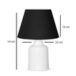 GloboStar® CIA 204-0081 Μοντέρνο Eπιτραπέζιο Φωτιστικό Μονόφωτο 1 x E27 IP20 Λευκό Πλαστικό με Μαύρο Ύφασμα - Μ24 x Π24 x Υ31cm
