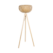 GloboStar® POPPY 01983 Boho Επιδαπέδιο Φωτιστικό Μονόφωτο 1 x E27 IP20 Μπεζ Ξύλο - Μ58 x Π58 x Υ143cm