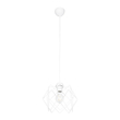 GloboStar® VORTEX 203-0001 Mοντέρνο Κρεμαστό Φωτιστικό Πλέγμα Μονόφωτο 1 x E27 IP20 Λευκό Μέταλλο - Μ23.5 x Π23.5 x Υ20cm