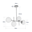GloboStar® GLOBUS 203-0105 Μοντέρνο Φωτιστικό Οροφής Ράγα Πολύφωτο 4 x E27 IP20 Χρυσό Μέταλλο με Λευκό Γυαλί - Μ70 x Π15 x Υ34cm