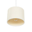 GloboStar® BLAZE 203-0106 Μοντέρνο Κρεμαστό Φωτιστικό Καπέλο Μονόφωτο 1 x E27 IP20 Μπεζ Ύφασμα - Μ22 x Π22 x Υ20cm