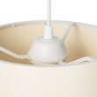 GloboStar® BLAZE 203-0106 Μοντέρνο Κρεμαστό Φωτιστικό Καπέλο Μονόφωτο 1 x E27 IP20 Μπεζ Ύφασμα - Μ22 x Π22 x Υ20cm