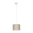 GloboStar® BLAZE 203-0107 Μοντέρνο Κρεμαστό Φωτιστικό Καπέλο Μονόφωτο 1 x E27 IP20 Μπεζ Ύφασμα - Μ22 x Π22 x Υ20cm