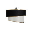 GloboStar® SONIA 203-0120 Μοντέρνο Κρεμαστό Φωτιστικό Καπέλο Μονόφωτο 1 x E27 IP20 Μαύρο & ΑσπροΎφασμα - Μ30 x Π30 x Υ90 cm
