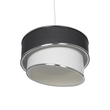GloboStar® SONIA 203-0123 Μοντέρνο Κρεμαστό Φωτιστικό Καπέλο Μονόφωτο 1 x E27 IP20 Γκρι & Λευκό Ύφασμα με Ασημί Λεπτομέρεια - Μ30 x Π30 x Υ90 cm