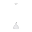 GloboStar® RADE 203-0126 Μοντέρνο Κρεμαστό Φωτιστικό Καμπάνα Μονόφωτο 1 x E27 IP20 Λευκό με Ασημί Πλαστικό - Μ17.5 x Π17.5 x Υ56cm