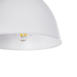 GloboStar® RADE 203-0126 Μοντέρνο Κρεμαστό Φωτιστικό Καμπάνα Μονόφωτο 1 x E27 IP20 Λευκό με Ασημί Πλαστικό - Μ17.5 x Π17.5 x Υ56cm