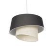 GloboStar® ALINA 203-0131 Μοντέρνο Κρεμαστό Φωτιστικό Καπέλο Μονόφωτο 1 x E27 IP20 Μαύρο & Λευκό Ύφασμα - Μ30 x Π30 x Υ93cm