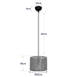 GloboStar® CLAIRIE 203-0132 Μοντέρνο Κρεμαστό Φωτιστικό Καπέλο Μονόφωτο 1 x E27 IP20 Καφέ Ύφασμα - Μ22 x Π22 x Υ93cm
