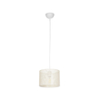 GloboStar® CLAIRIE 203-0134 Μοντέρνο Κρεμαστό Φωτιστικό Καπέλο Μονόφωτο 1 x E27 IP20 Λευκό Ύφασμα - Μ22 x Π22 x Υ93cm
