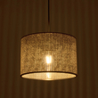 GloboStar® CLAIRIE 203-0135 Μοντέρνο Κρεμαστό Φωτιστικό Καπέλο Μονόφωτο 1 x E27 IP20 Καφέ Ύφασμα - Μ30 x Π30 x Υ93cm